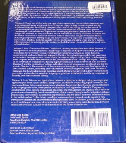 Handbook of Cross-Cultural Psychology, Volume 3, Second Edition 