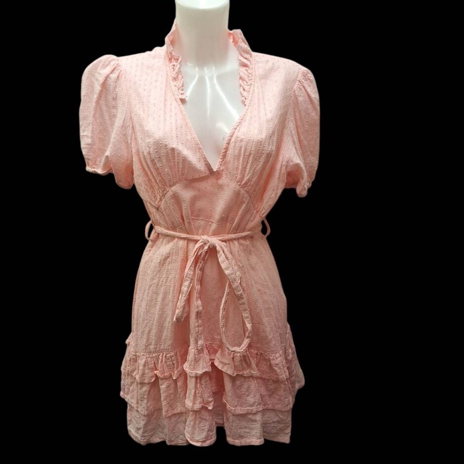 Neon Rose Mini Dress Pink Size: L