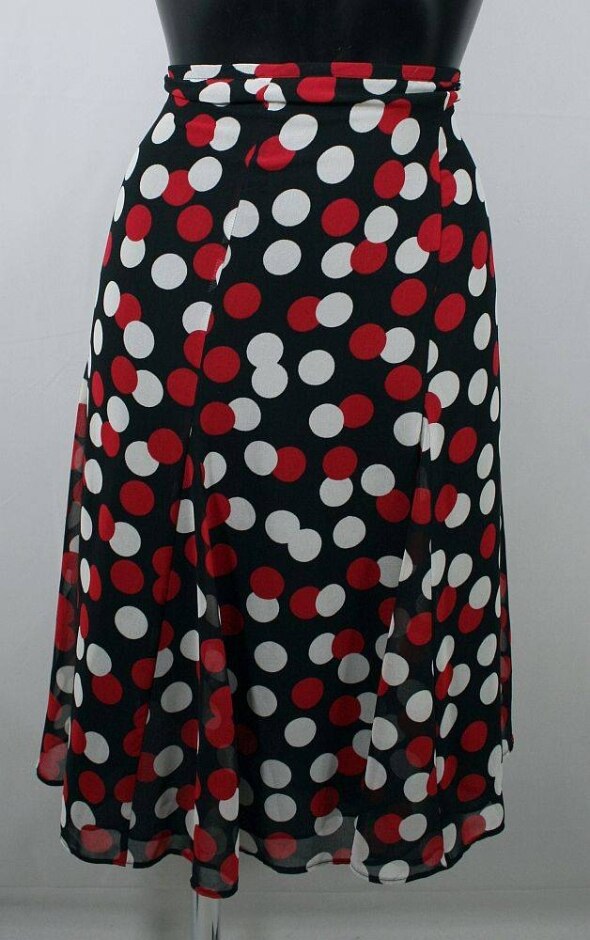 M&s Polka Dot Skirt Multi Size: 22