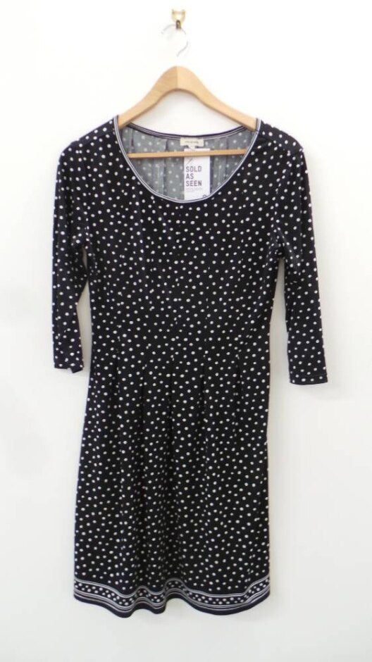 Max Studio Dress Black Polka Dot Size: S