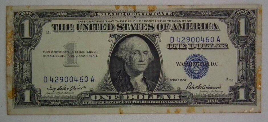 USA $1 bill 1957 Silver Certificate Oxfam Shop