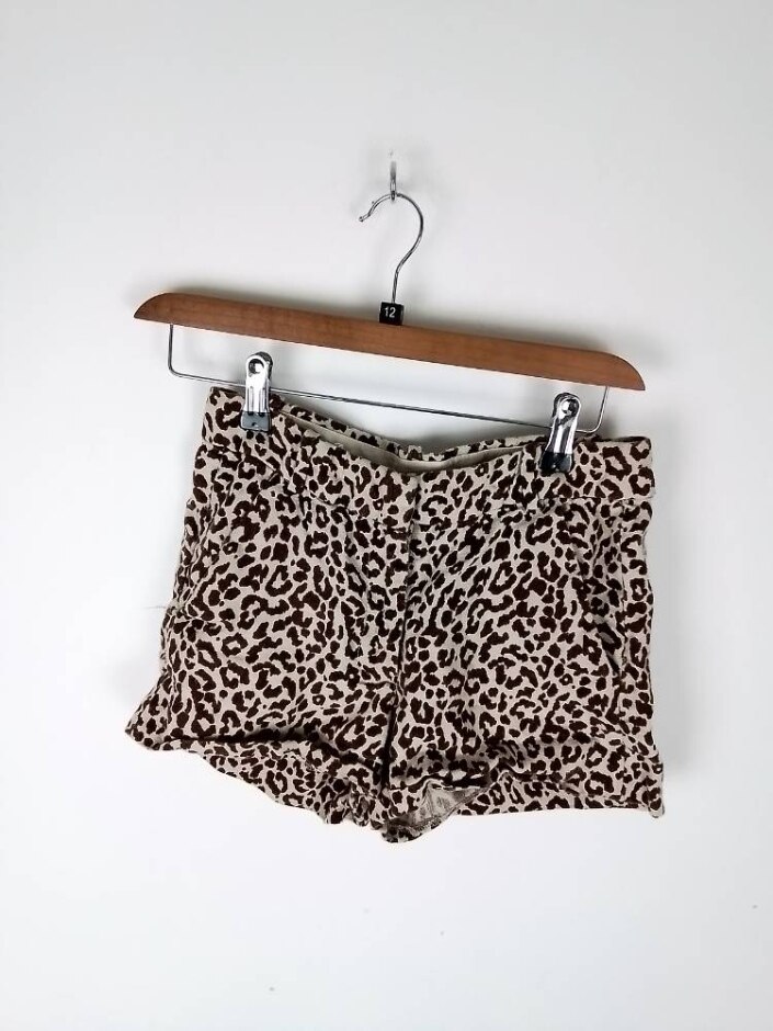 J Crew Women's  100% Linen Short With Pockets Brown Leopard  Size: Xs