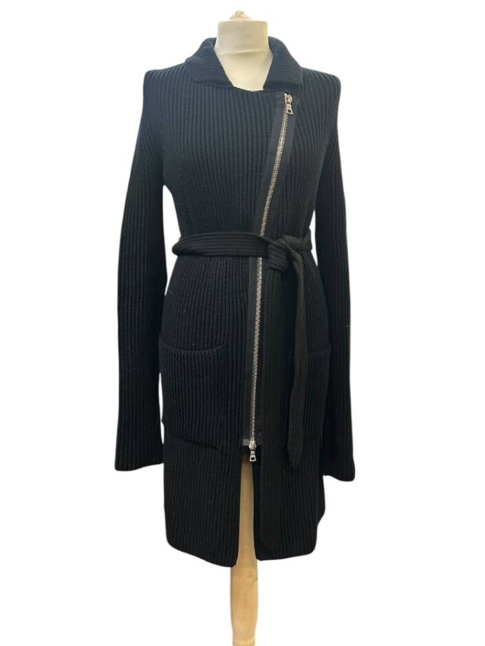 Joseph Knitted Zip-up Cardigan Dress Black Size: S