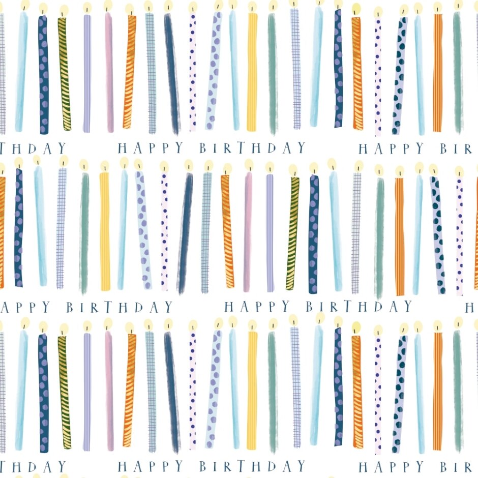Recycled Wrapping Paper - Happy Birthday Candles Design