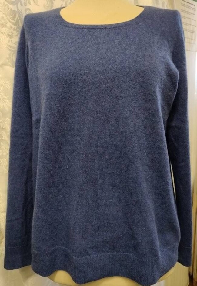 Uniqlo Marl Cashmere Scoop-neck Jumpe Blue Size: L