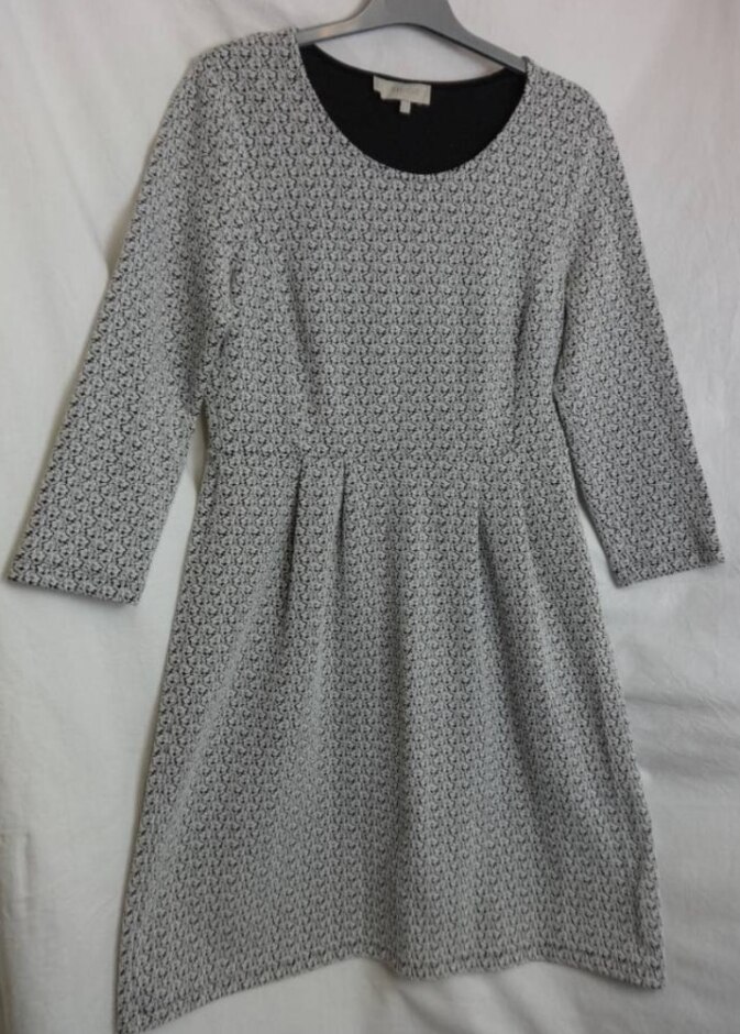 Hobbs Midi  Dress  Black & Grey Size: 12