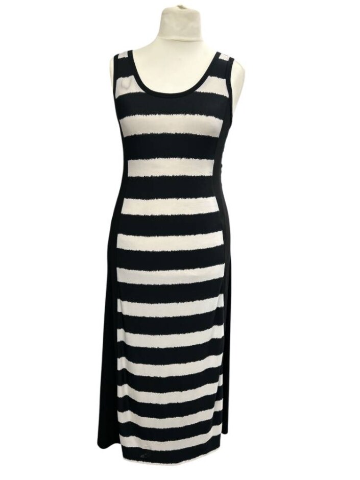 Simon Jeffrey Sleeveless Dress Black And White Size: 14