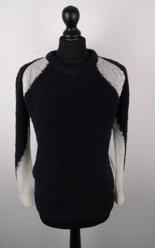 Iro Shani Wool Blend  Crewneck Sweater Black & White Size: S