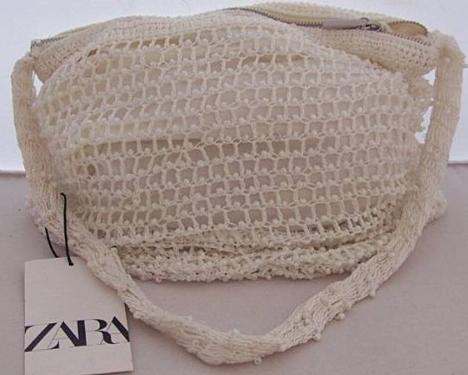 Zara White Crochet Bag Bnwt