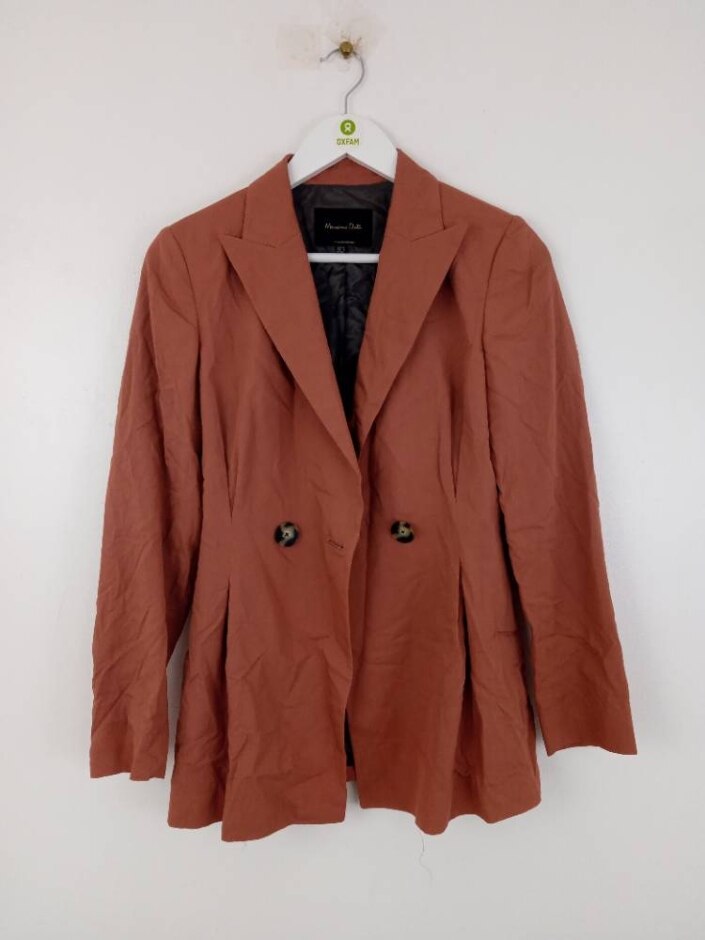 Massimo Dutti Women's 100% Viscose Blazer  Pink Mix Size: 10