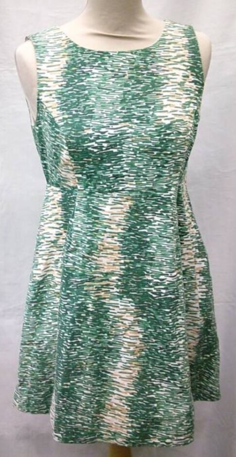 Zara Basic Shift Dress Green Mix Size: S