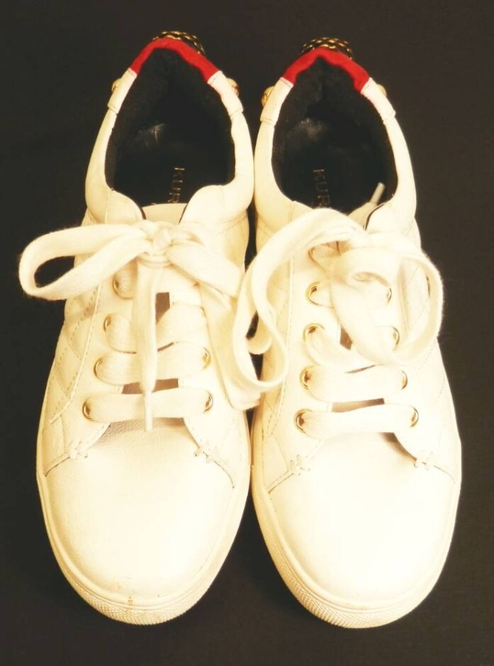 Kurt Geiger Leather Trainers White With Owl Decoration Size 2