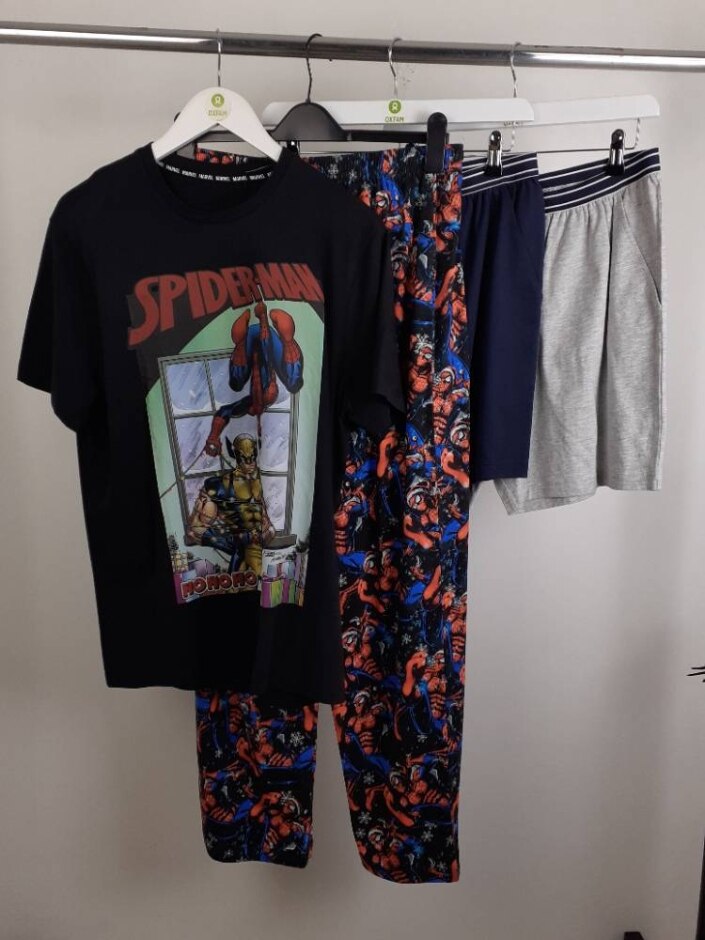 Unbranded Spiderman Xmas Nightwear New Black & Blue Size: L