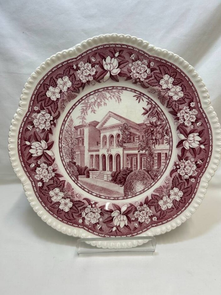 Wedgewood Scalloped Edge Collectable Plate, Sweet Briar College House