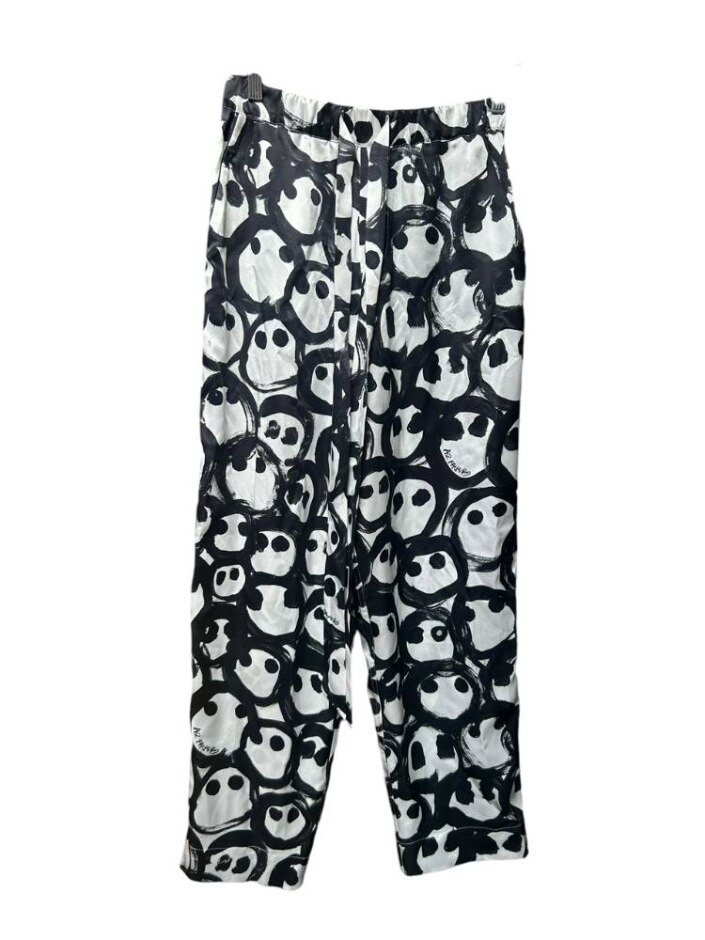 Az Factory Silky Baggy Trousers Black And White Size: 6