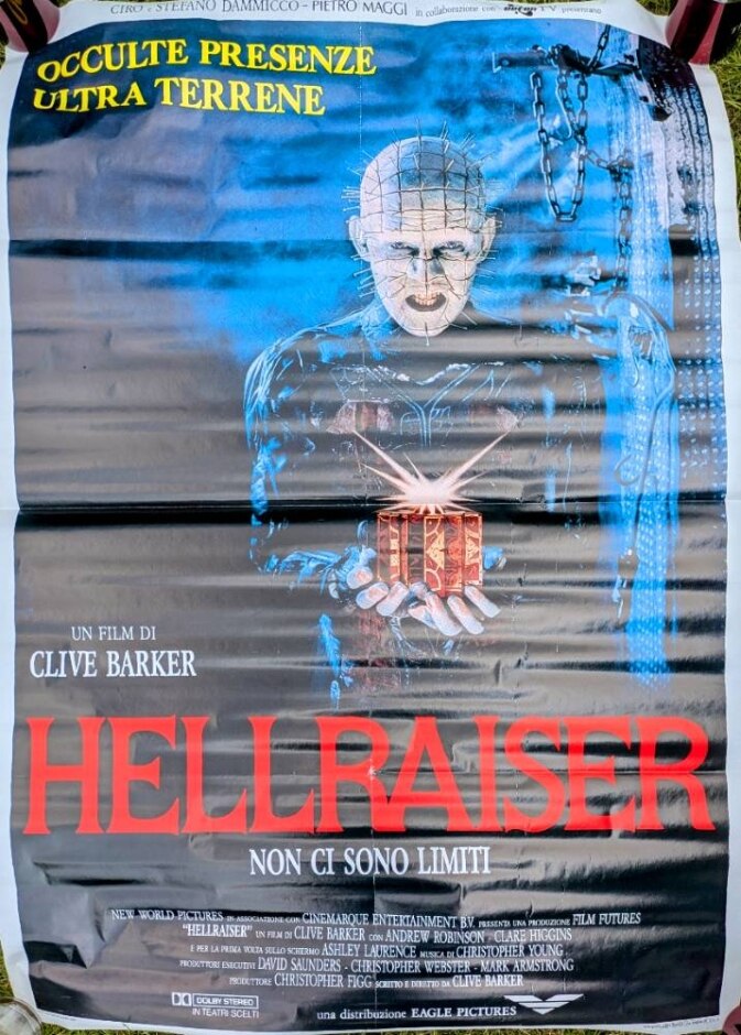 Hellraiser (1987) Rare Original Two Sheet Poster From Italian Release *folded Ex-shop New Stock*