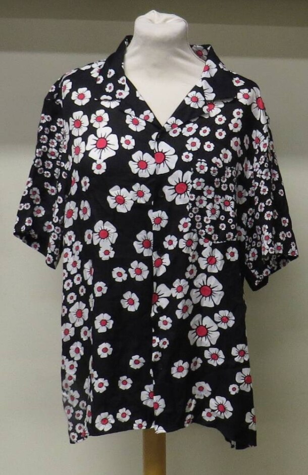 The Kooples Short-sleeved Blouse Black/white/red Size: M