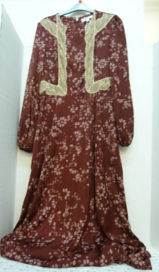 Per Una Maxi Dress Wine Patterned Size: 10