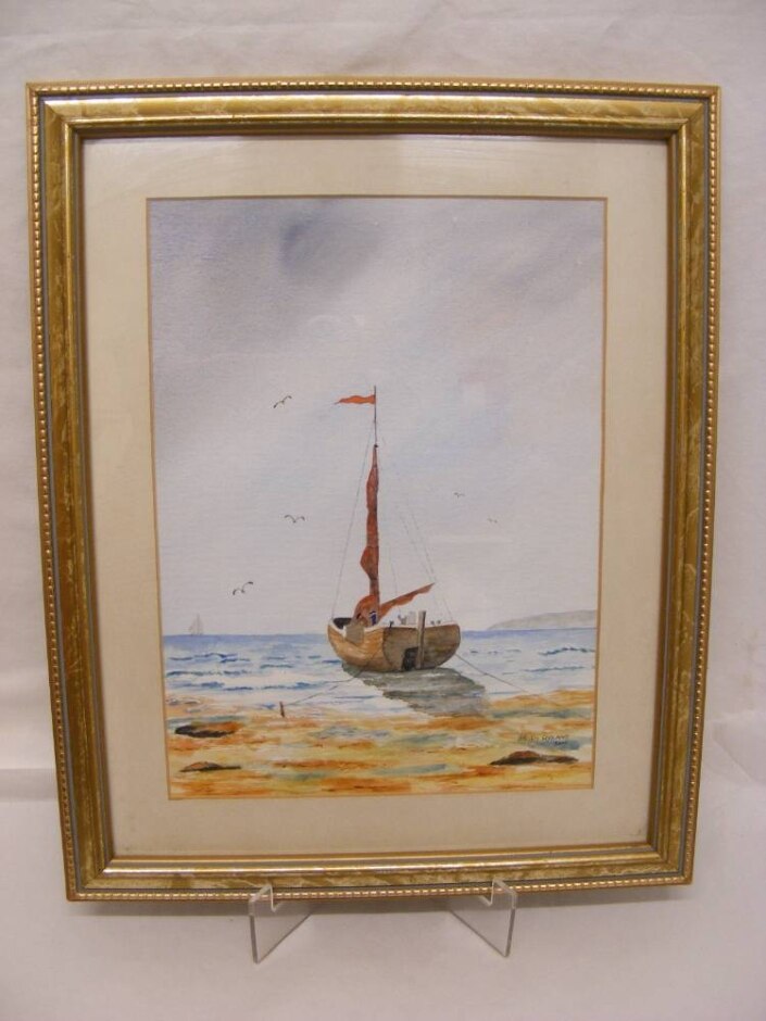 Original Watercolour - 'preparing To Fish' - Brian Ryland 2001