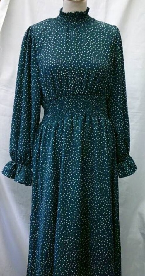Shein Maxi Dress Green Mix Size: L