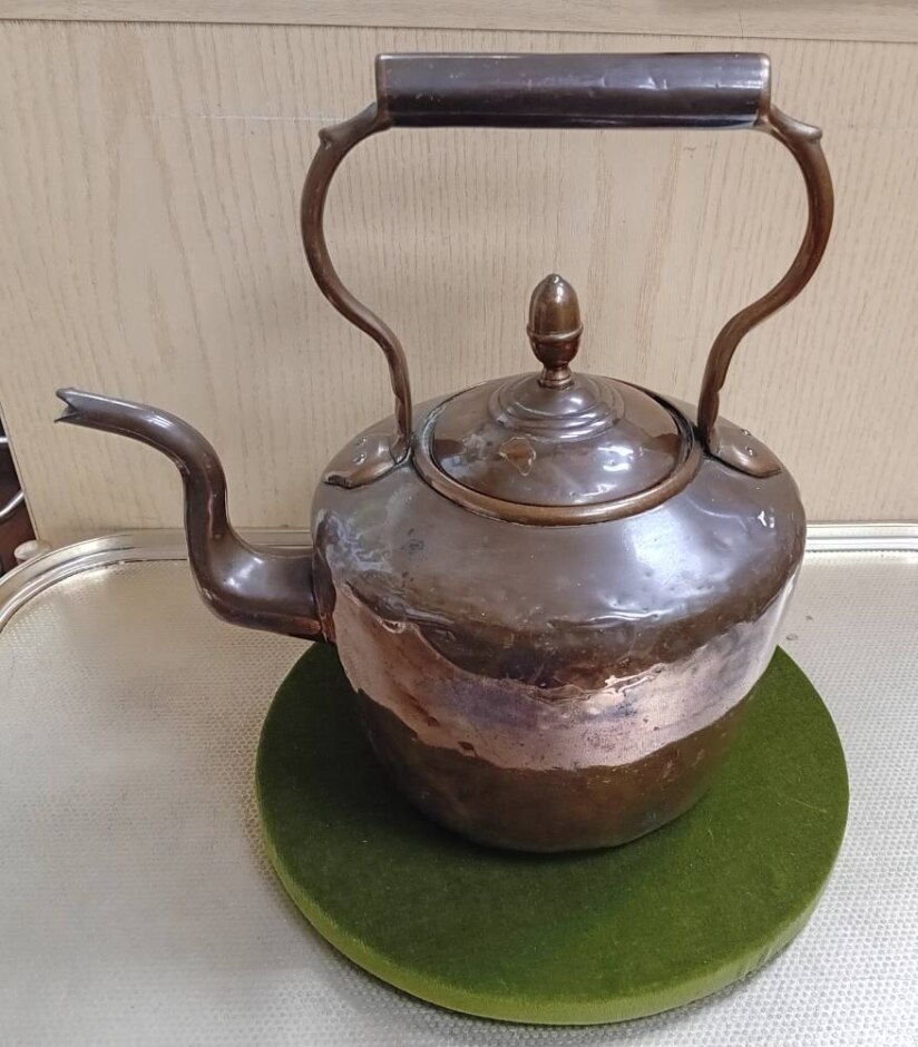 Mid-victorian Copper Kettle Made By William Soutter & Sons - Hockley, Birmingham - Acorn Finial