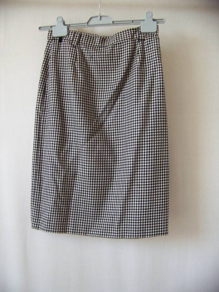 Hirsch Wool Checked Pencil Skirt Multi Size: 12