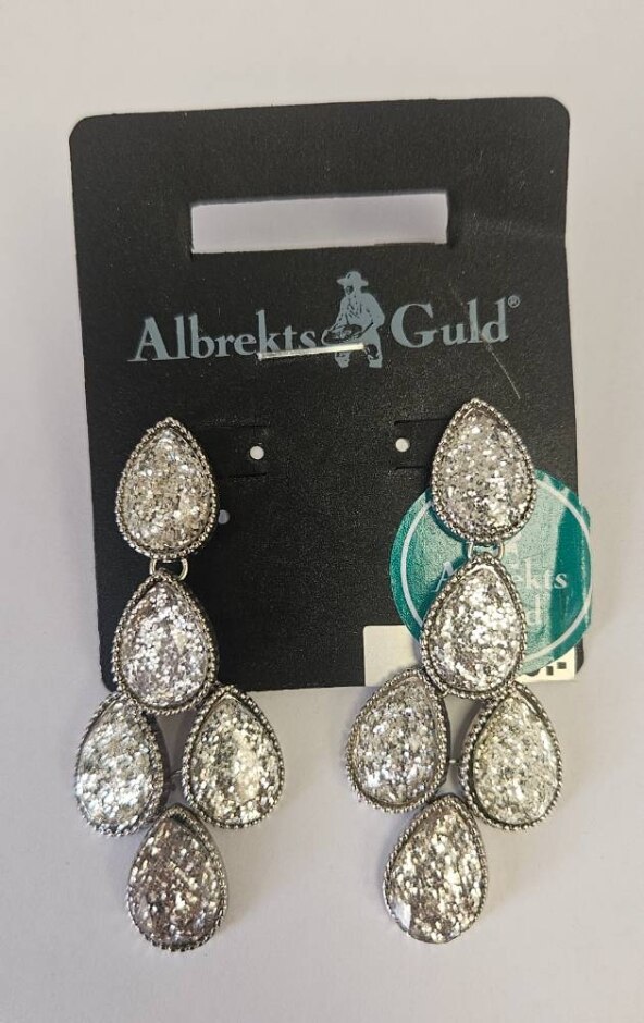 Albrekts Guld, Swedish Style White Crystal Earrings