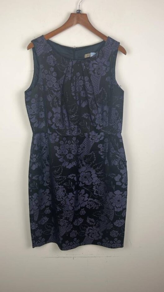 Jigsaw Sleeveless Party Dress Floral Navy Size: 14