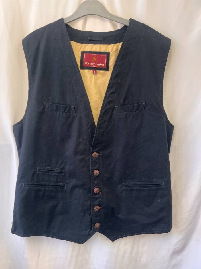 Harvey Parker Waistcoat Navy Size: Xl