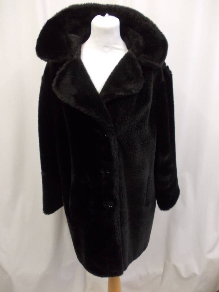 Dunbar Faux Fur Jacket Dark Brown Size: 16