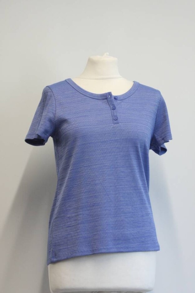M&s Marks & Spencer Blue Shortsleeved Top Blue Size: 16