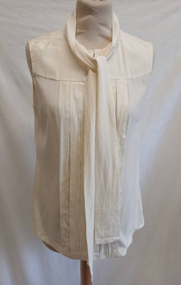 Tory Burch Silk Top Cream Size: 6