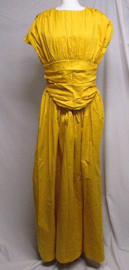 Kai Ruched,  Sleeveless Dress, Yellow Size: M