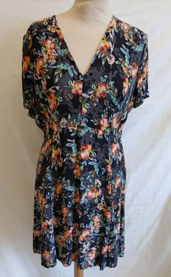 French Connection Short Sleeved Dress Multi Size: 14