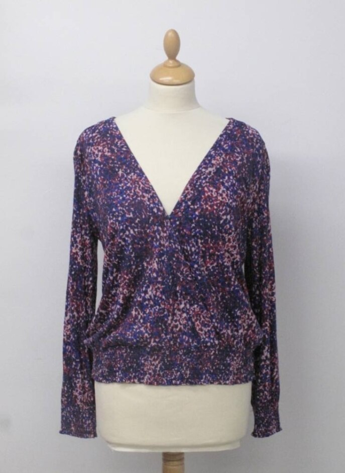 Fat Face Top Red & Blue Size: 10