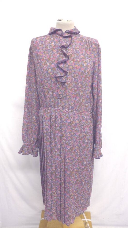 Unbranded Floral Shirt Style Dress Pink & Blue Size: One Size