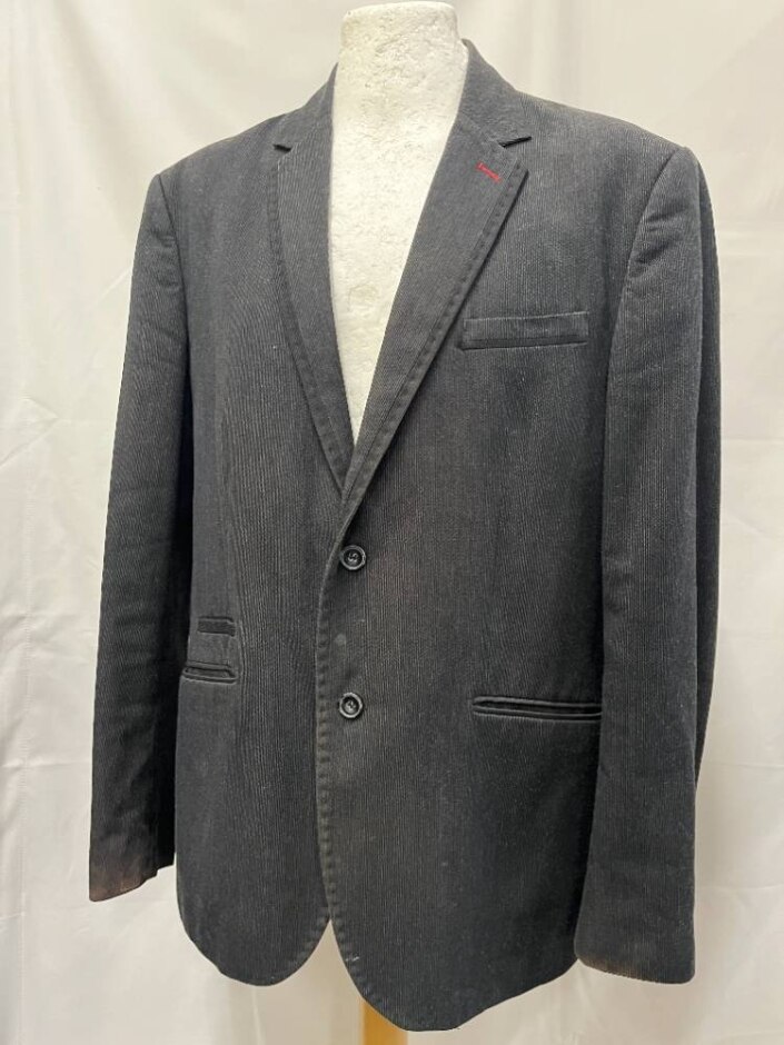 Cavani Striped Sports Jacket Blazer Soft Black Size: 42" Chest