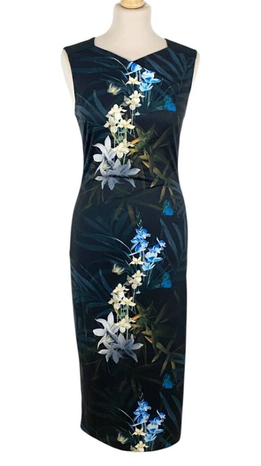 Ted Baker Slim Oriental Inspired Dress Black Size: S