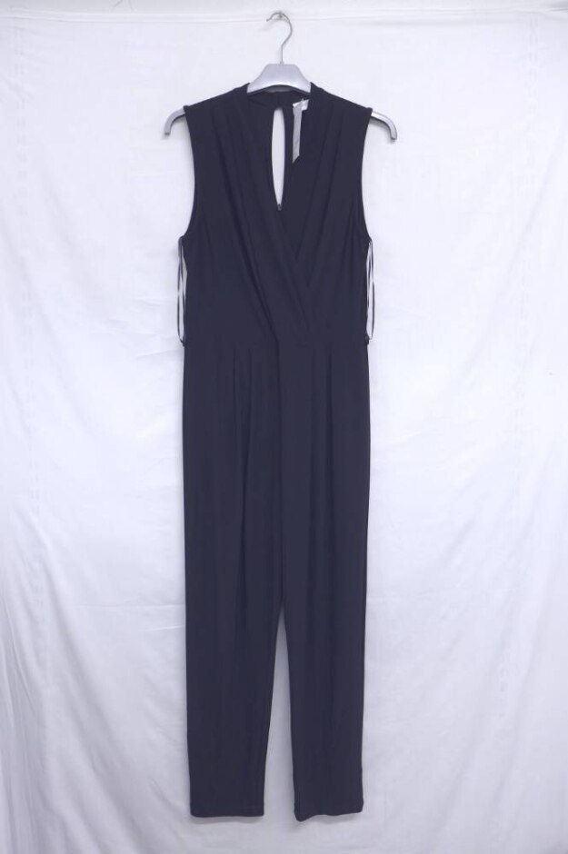 Wallis Petite Long Skirted Wrap Jumpsuit Jet Black  Size: 14
