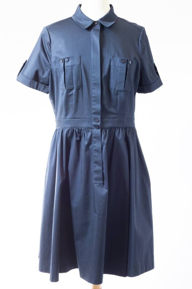 Hobbs Short Sleeved Cotton Dress Very Dark Navy Size: 14