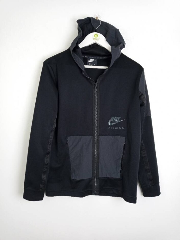 Nike Air Max  Zip Hooded Sports Jacket Black Size: Xl