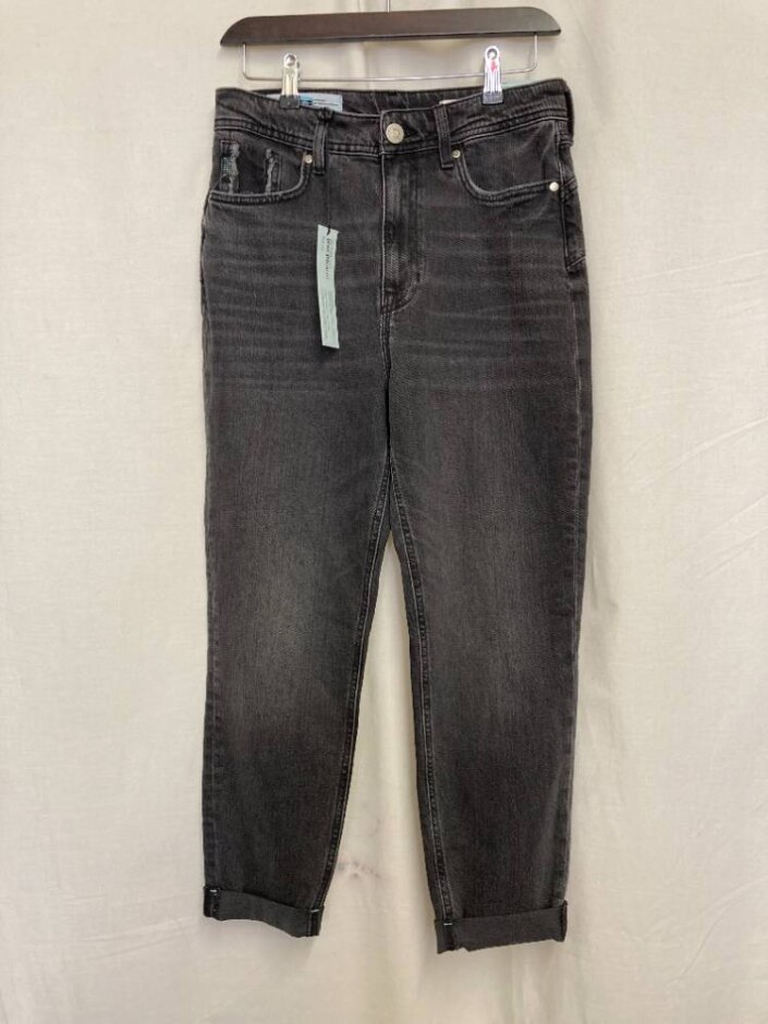 River Island New Mom Fit Jeans Black Size: 10