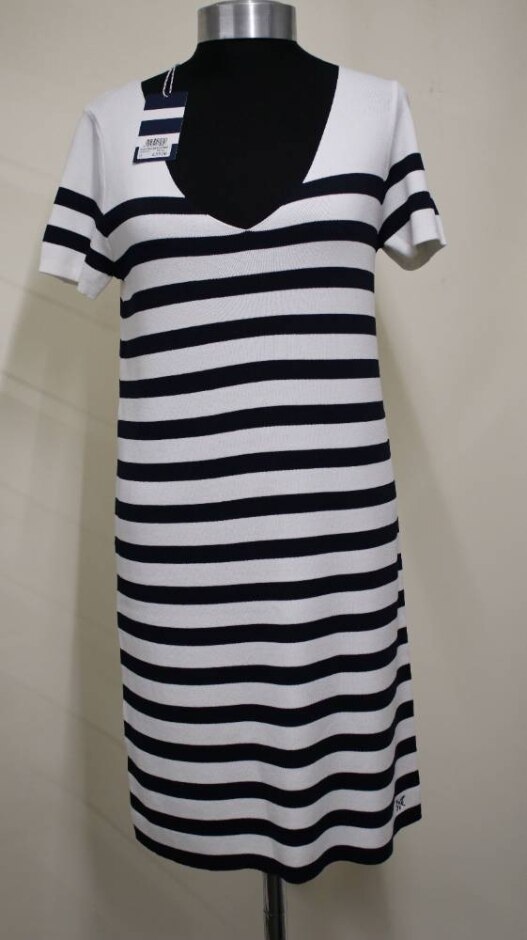 Crew Bliss Stripe Knitted Dress White/navy Size: 10