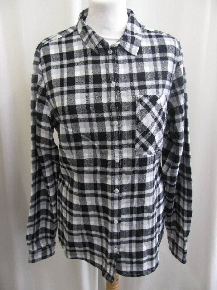 Jack Wolfskin Flannel Shirt Black & White Size: 12