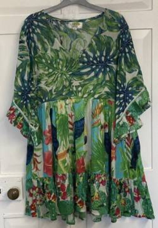 Ilan's Ethnic Floaty Dress/tunic.  Green. Size: S