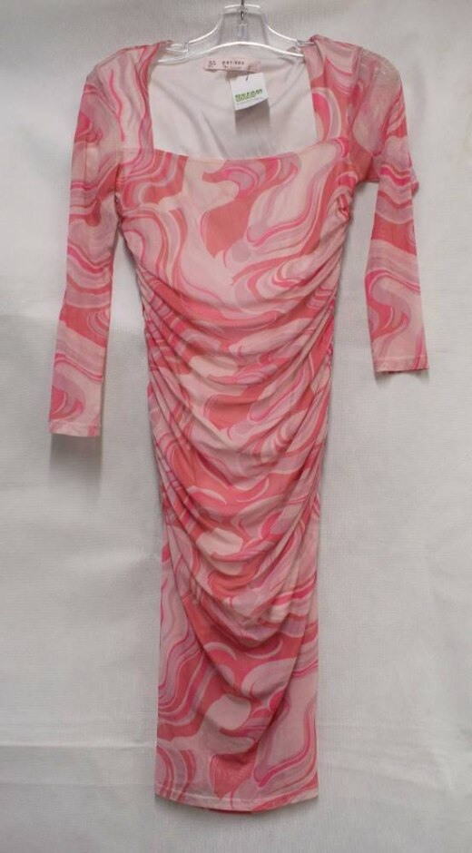 Miss Selfridge Petite Net Print Occasion Dress Pink & White Size: 10