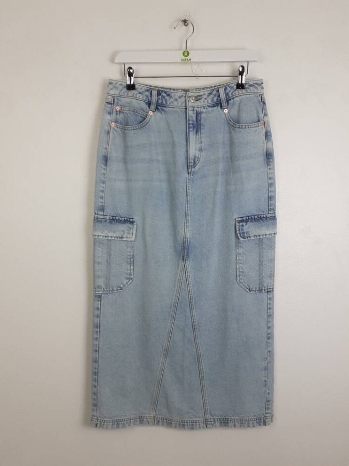 Unbranded Washed Denim Utility Skirt New Blue Size: M