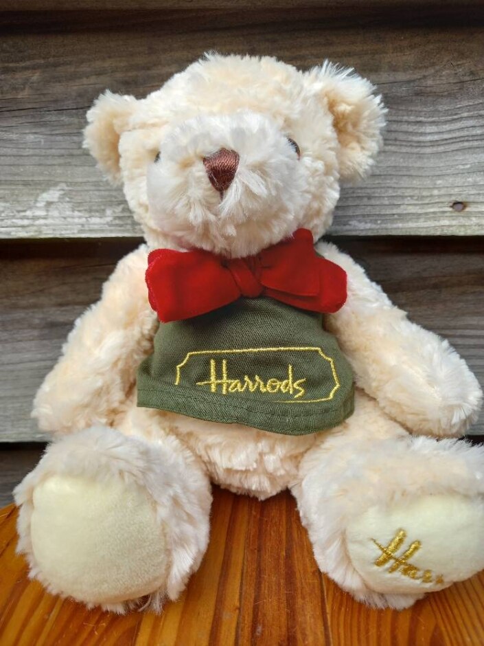 Harrods Knightsbridge Plush Bear - Green Apron