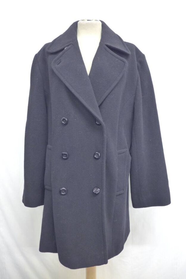 Classics Woman Pure New Wool Overcoat Jet Black Size: One Size