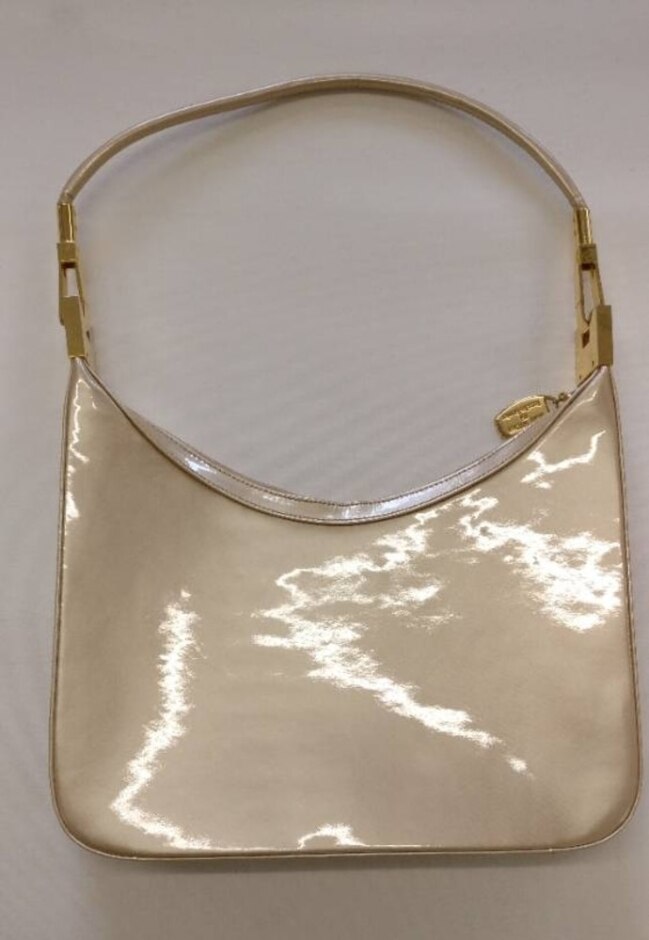 Stuart Weitzman For Russell & Bromley Cream/gold Patent Bag